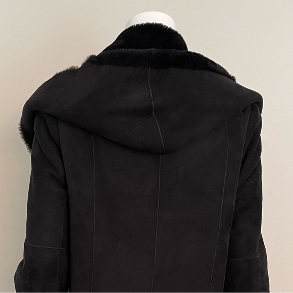 VINCE Hooded Shearling Coat - Picture 6 of 11